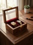 Handmade Wooden Couple Watch Box with Glass Top – Luxury His & Hers Watch Display & Storage Case